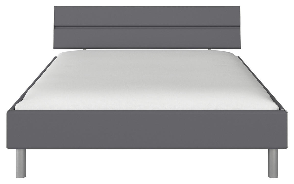 BETT 160/200 cm,  in Grau,  - Alufarben/Grau, Design, Metall (160/200cm) - Carryhome