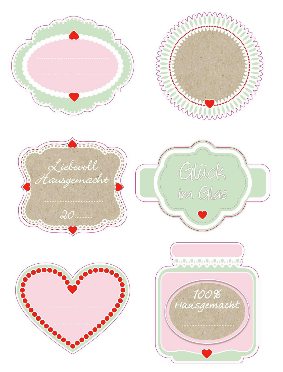 ETIKETTEN - Rot/Braun, Basics, Papier (16cm) - Dr.Oetker