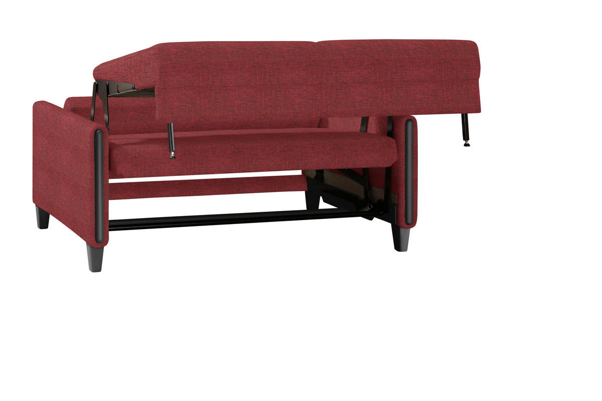SCHLAFSOFA in Holz, Textil Rot, Schwarz  - Rot/Schwarz, Design, Holz/Textil (174/88/104cm) - Niels Andersson