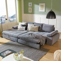 ROHOVÁ SEDAČKA, textil, šedá - šedá/bílá, Design, textil/plast (173/294cm) - Carryhome