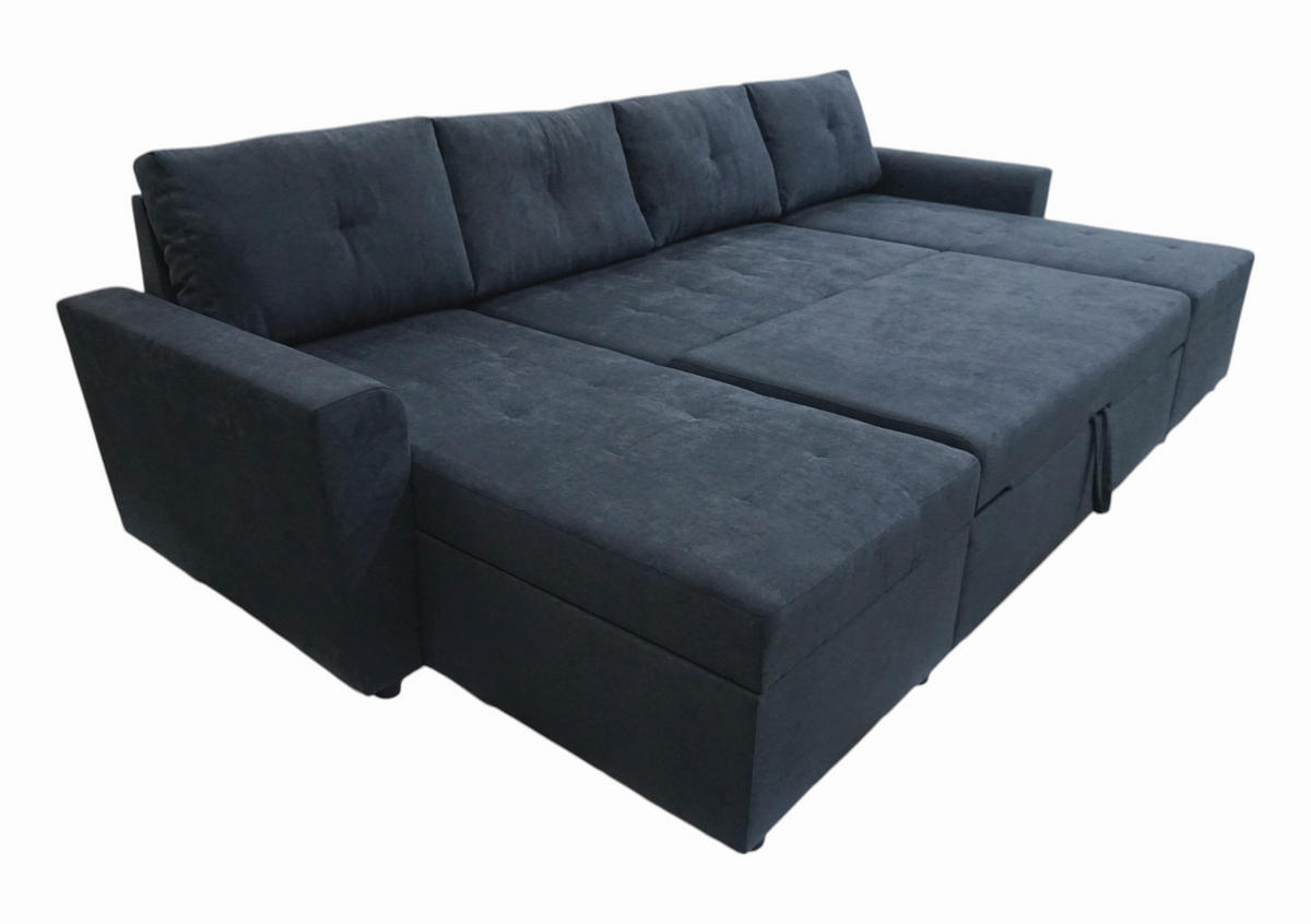 WOHNLANDSCHAFT TERMOLI in Jacquard Anthrazit  - Anthrazit/Schwarz, Design, Kunststoff/Textil (155/296/155cm) - MID.YOU