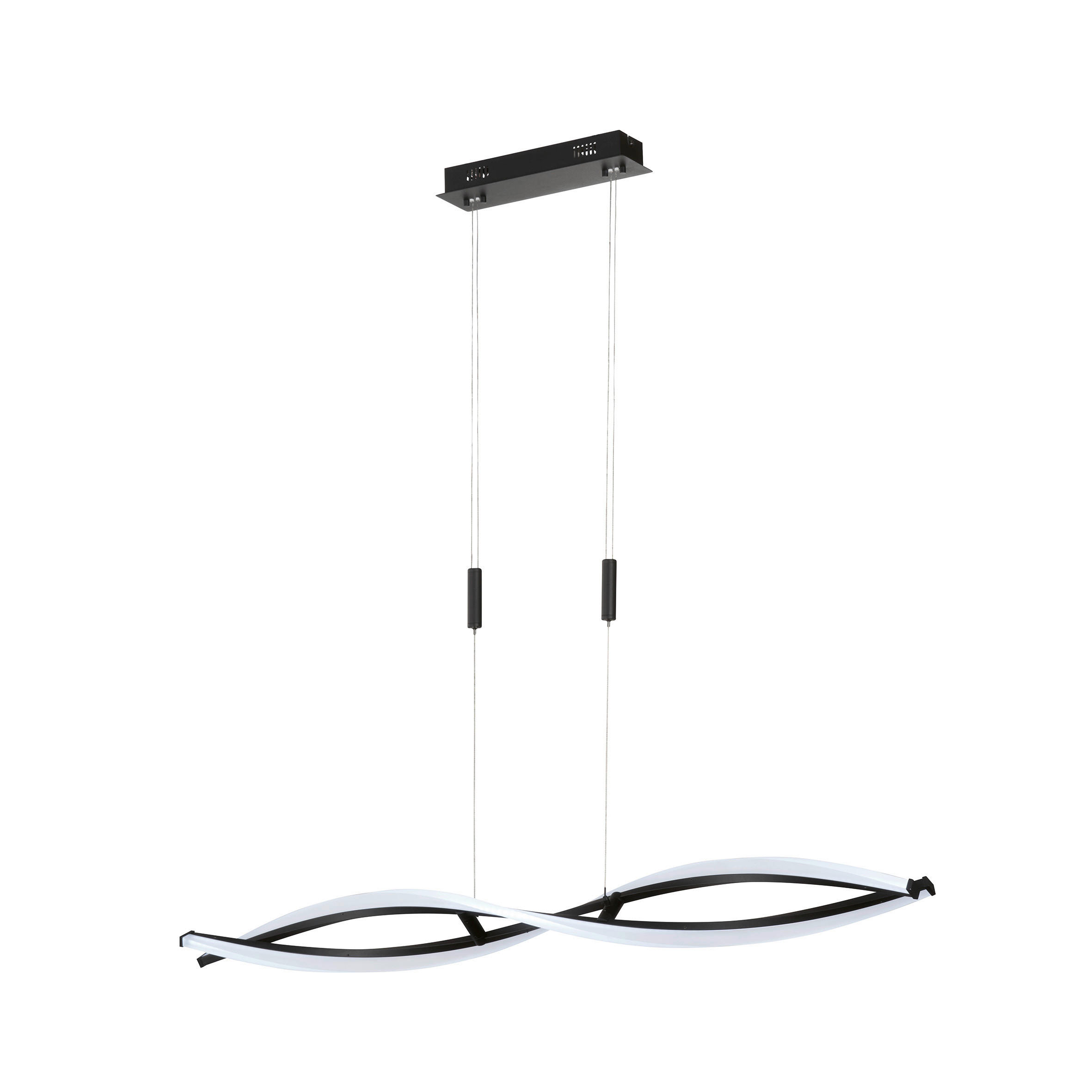Fischer & Honsel Led-Pendelleuchte Torcido Schwarz 11.5x90-150x100.5 cm