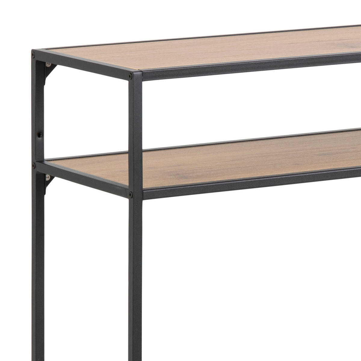 KONSOLENTISCH Schwarz, Wildeiche  - Wildeiche/Schwarz, Trend, Holzwerkstoff/Metall (120/35/79cm)