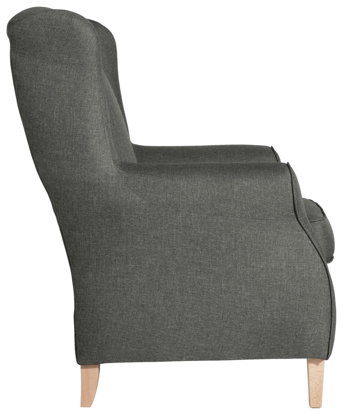 OHRENSESSEL in Batist Anthrazit  - Anthrazit/Buchefarben, Modern, Textil (77/103/86cm) - Max Winzer