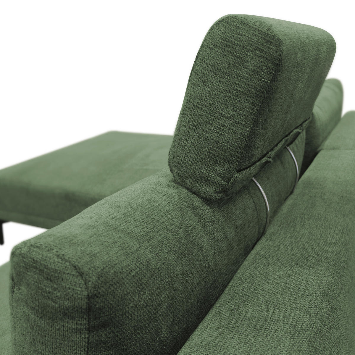 ECKSOFA in Webstoff Grün  192/260 cm  - Schwarz/Grün, Design, Textil/Metall (192/260cm) - MID.YOU