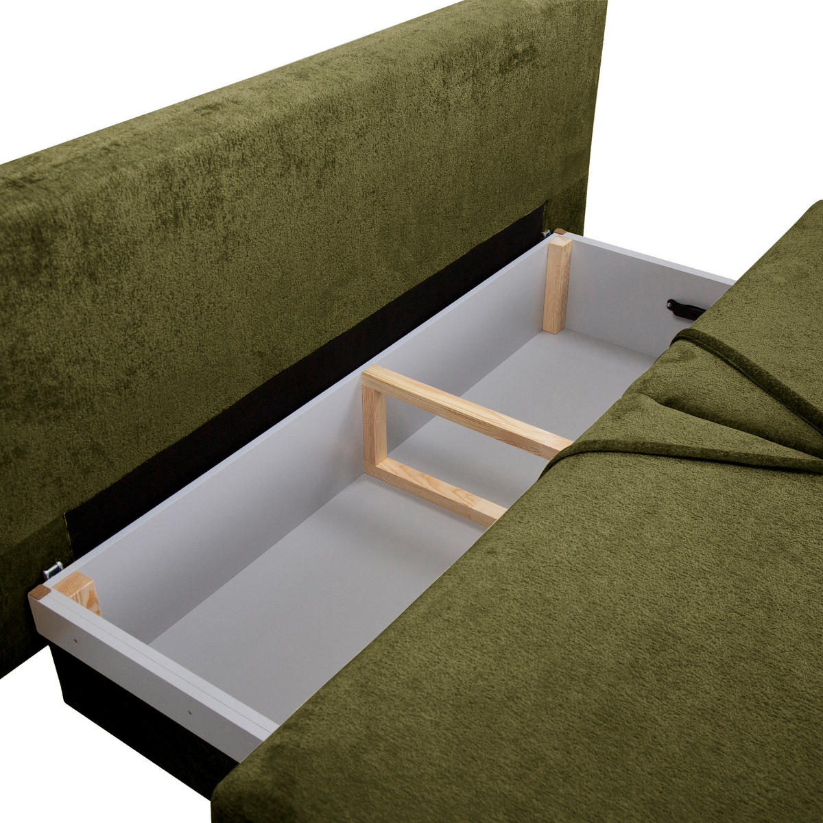 SCHLAFSOFA in Webstoff Grün  - Schwarz/Grün, Modern, Textil/Metall (200/90/100cm) - Ti'me