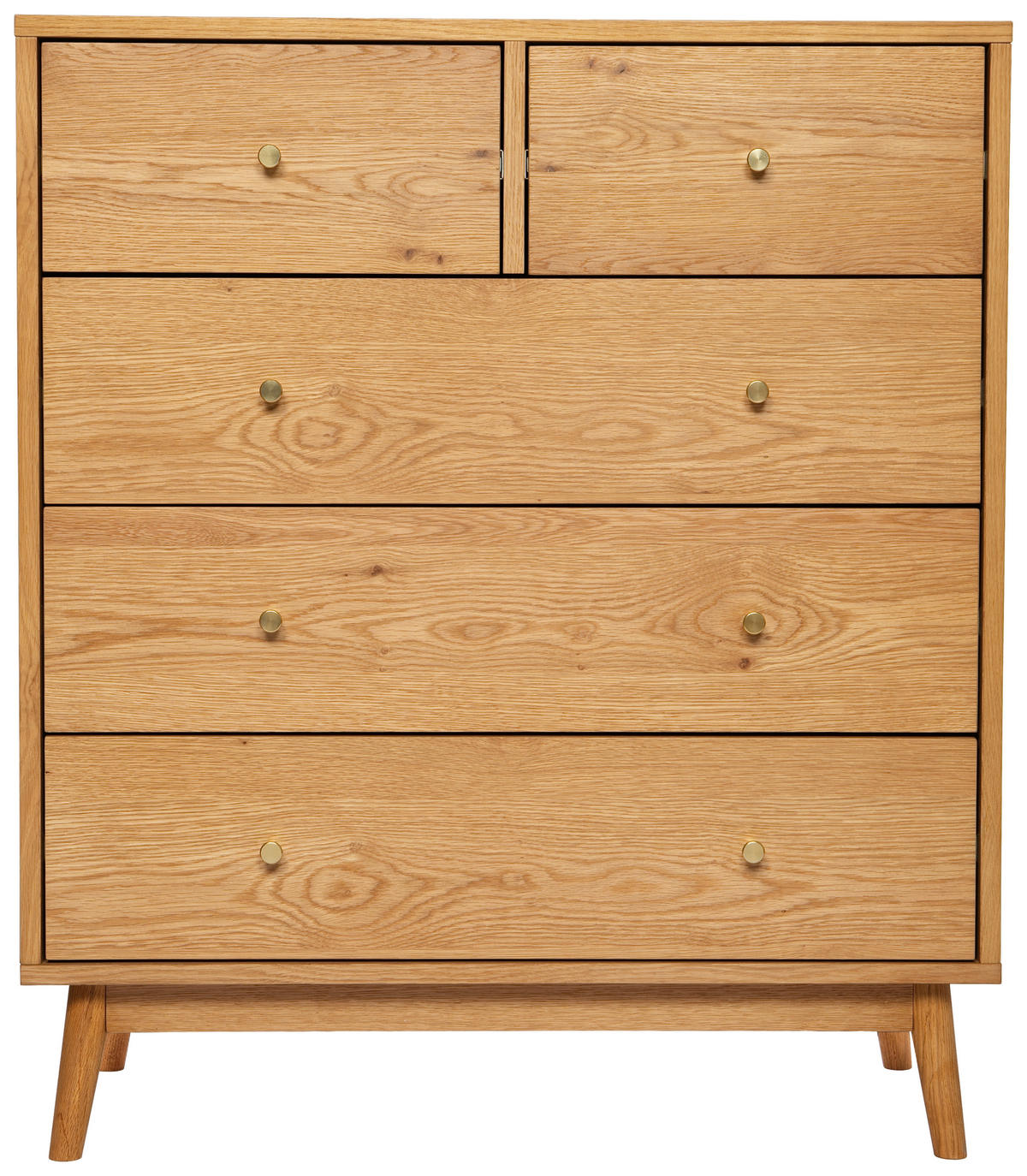 KOMMODE , 85/99/40 cm, 5 Schublade(n)  - Messingfarben/Naturfarben, Design, Holz/Holzwerkstoff (85/99/40cm) - Livetastic