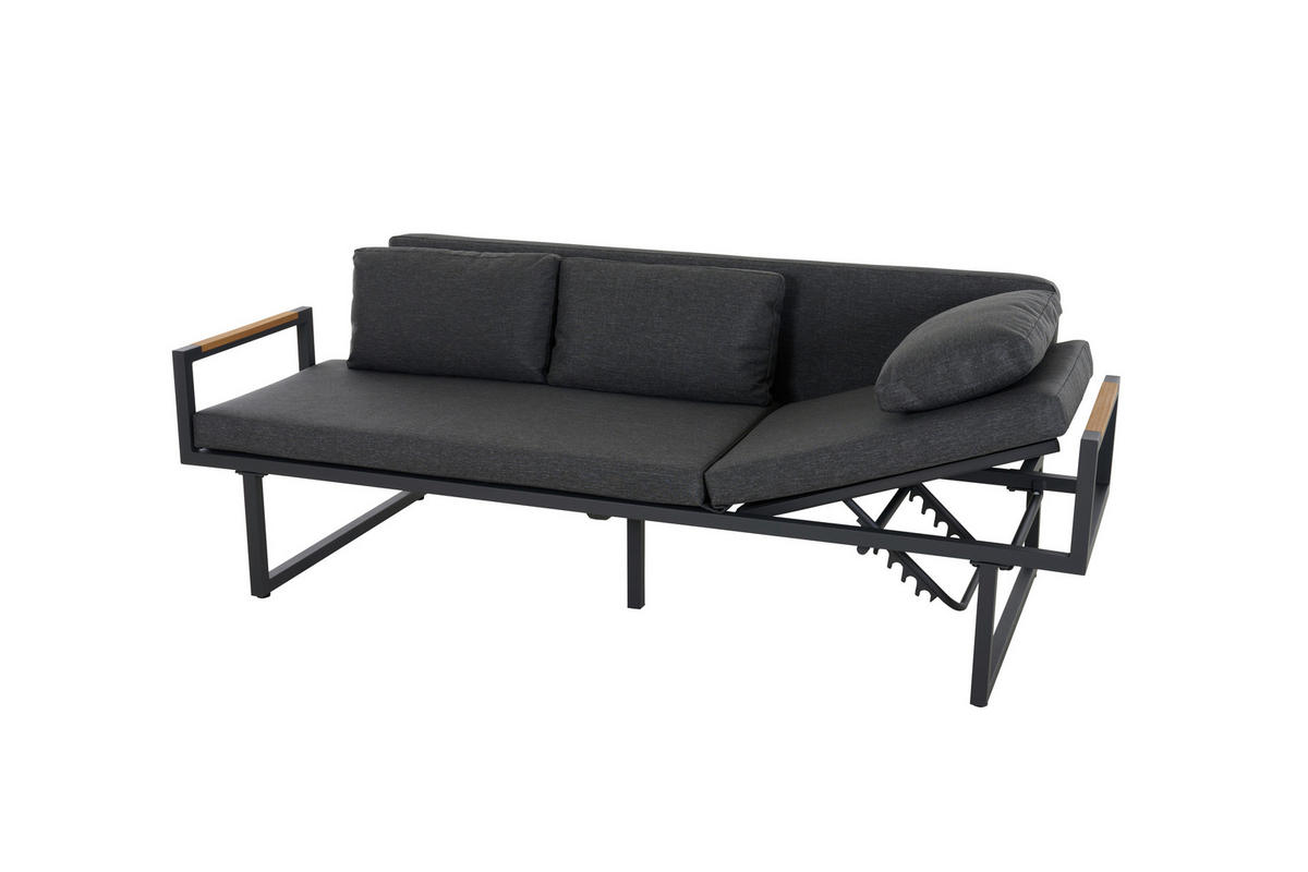 LOUNGESOFA  - Anthrazit, Basics, Holz/Textil (219/81/91cm) - Siena Garden