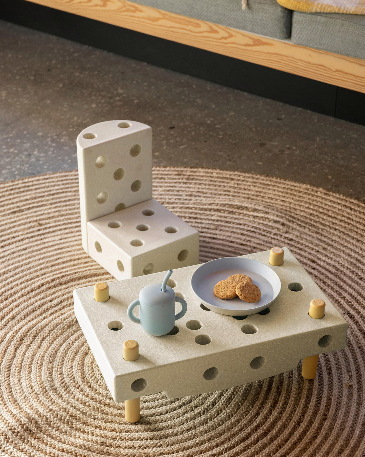 KONSTRUKCIJSKA IGRAČKA  MODU Sand Grey / Honey Yellow  - boje meda/boje pijeska, Basics, plastika (51/21/31cm) - MODU