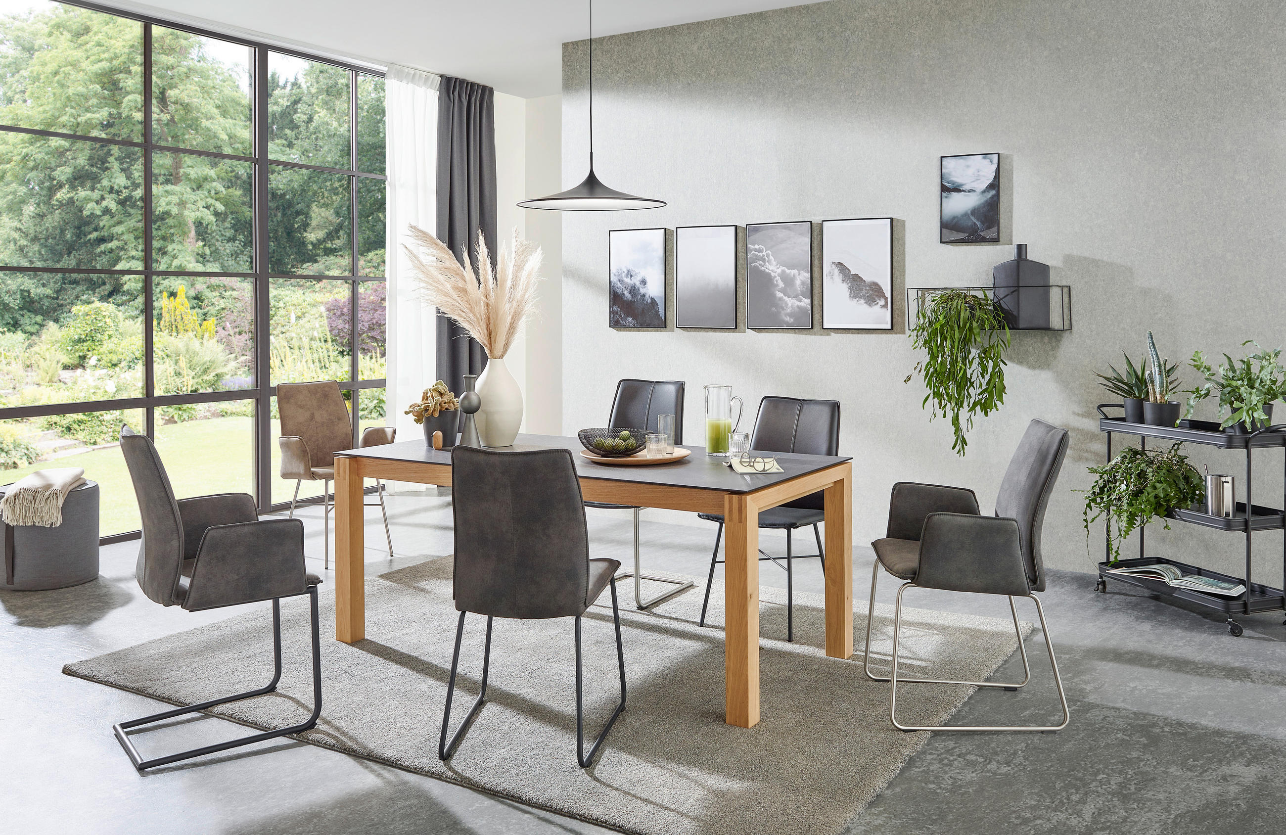 STUHL - Anthrazit, Design, Textil/Metall (46/93/57cm) - Dieter Knoll