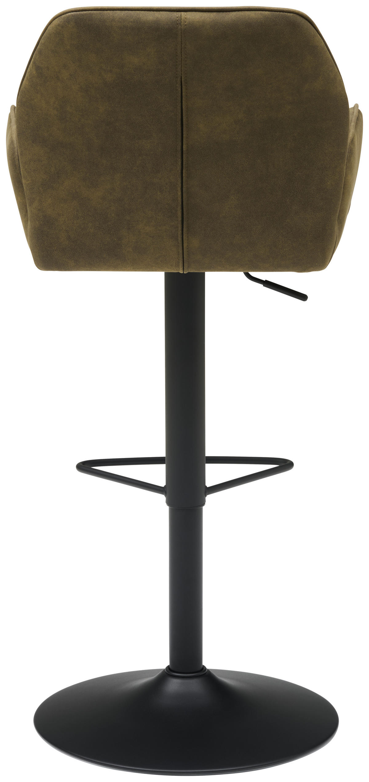 Barhocker höhenverstellbar in Metall, Textil Grün, Schwarz  - Schwarz/Grün, KONVENTIONELL, Textil/Metall (51/90-111/52cm) - MID.YOU