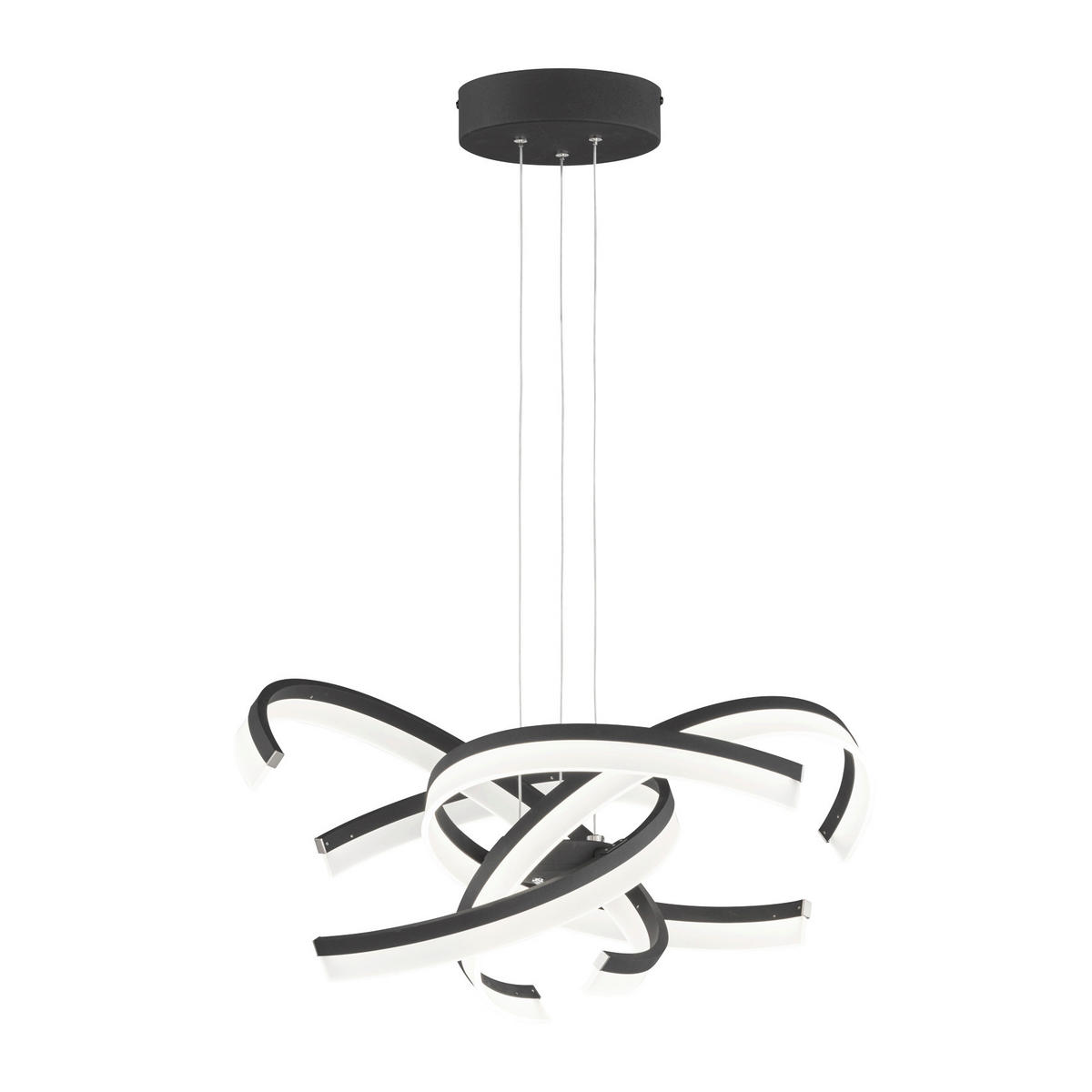 STROPNÍ ZÁVĚSNÉ LED SVÍTIDLO - černá/pískové barvy, Design, kov (53/150cm) - Fischer & Honsel