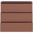 KOMMODE , 95/83/42 cm, 3 Schublade(n)  - Silberfarben/Terracotta, Trend, Holzwerkstoff/Kunststoff (95/83/42cm) - Carryhome