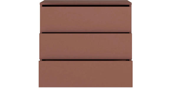 KOMMODE , 95/83/42 cm, 3 Schublade(n)  - Silberfarben/Terracotta, Trend, Holzwerkstoff/Kunststoff (95/83/42cm) - Carryhome