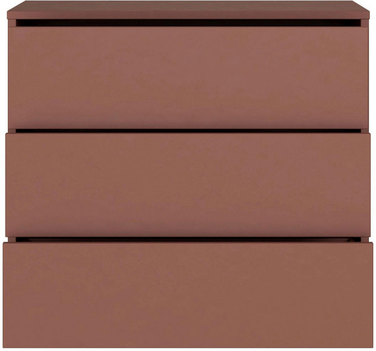 KOMMODE , 95/83/42 cm, 3 Schublade(n)  - Silberfarben/Terracotta, Trend, Holzwerkstoff/Kunststoff (95/83/42cm) - Carryhome