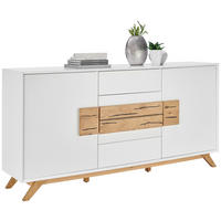 KOMODA S VRATIMA - boja hrasta/bela, Dizajnerski, drvo/pločasti materijal (178/89/40cm) - Xora