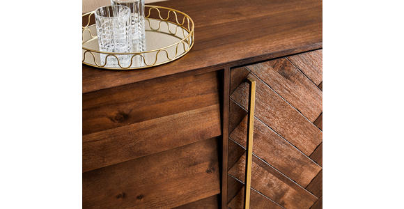 SIDEBOARD 180/80/45 cm - Messingfarben/Akaziefarben, KONVENTIONELL, Holz/Holzwerkstoff (180/80/45cm) - Ambia Home