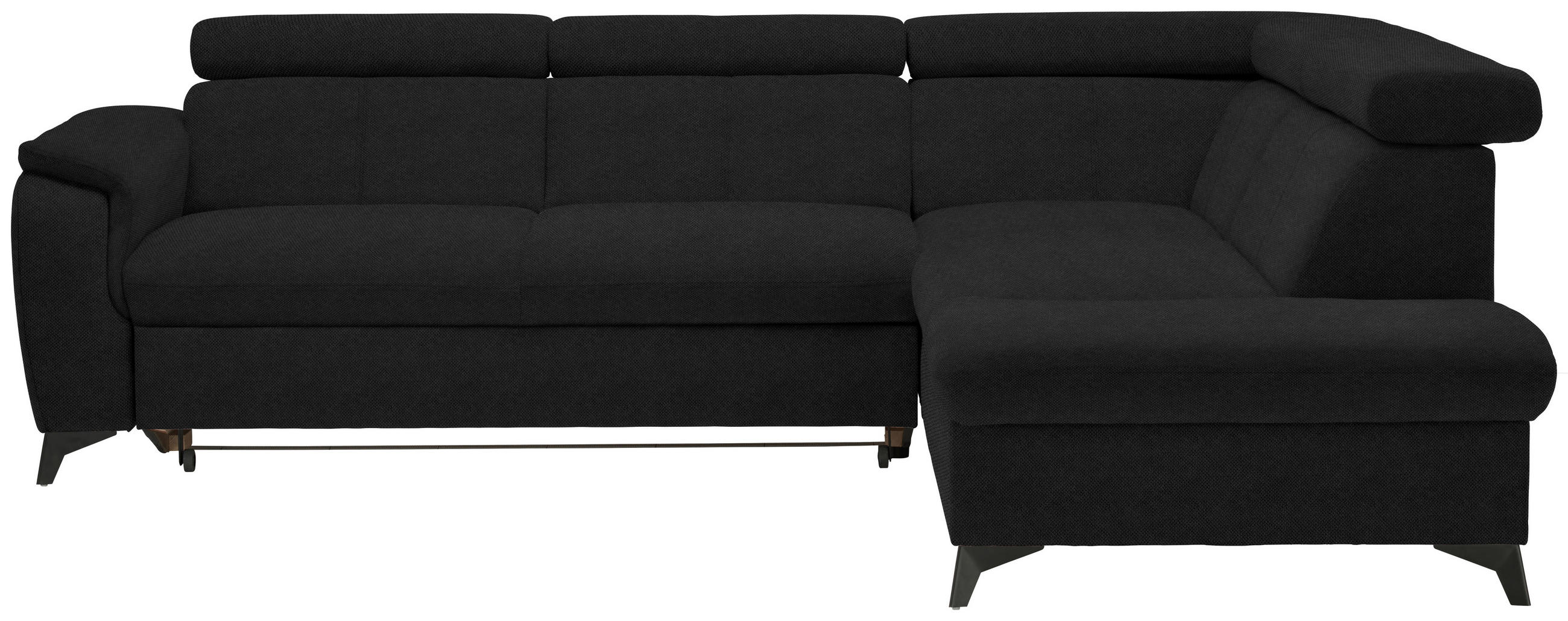 ECKSOFA in Webstoff Schwarz  260/203 cm  - Schwarz, Design, Textil/Metall (260/203cm) - Stylife