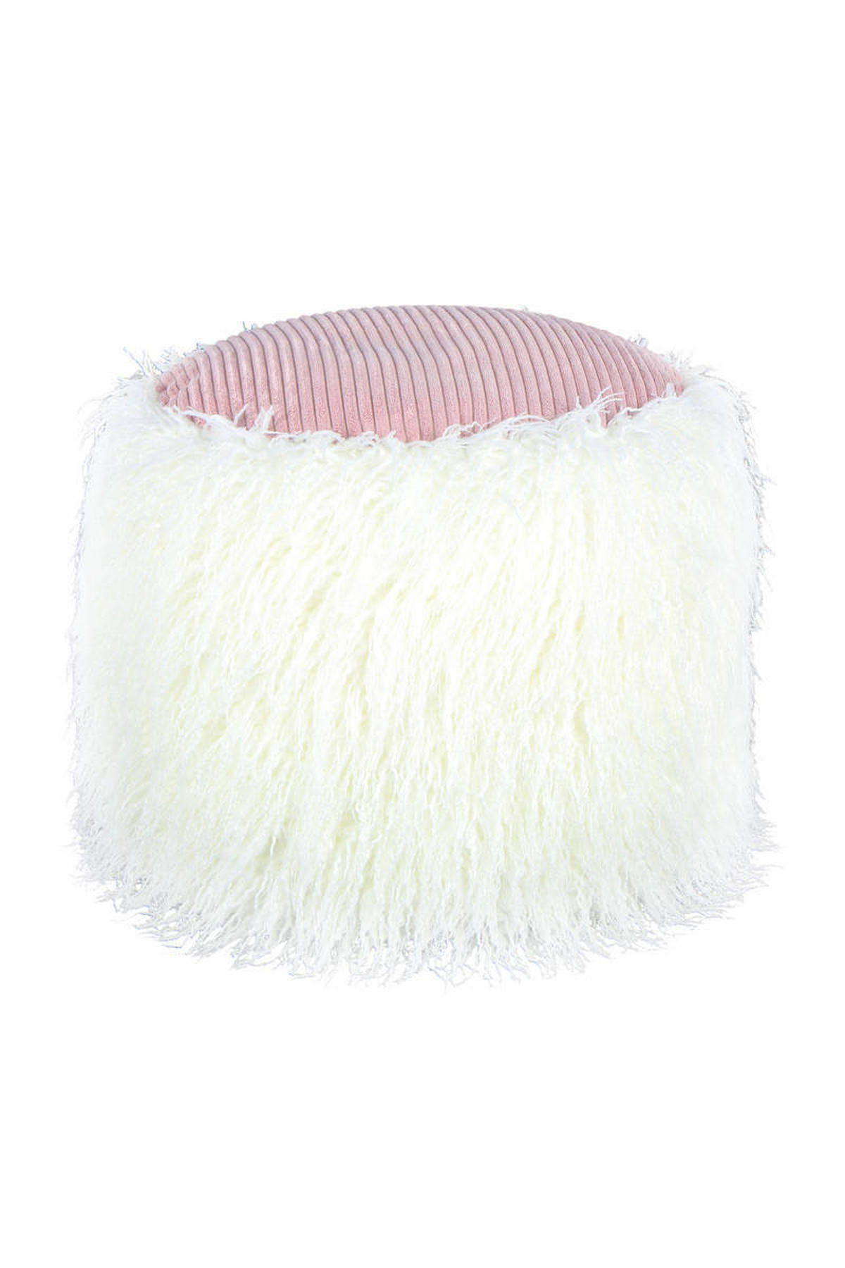 POUF 45/38/45 cm  - Rosa/Weiß, Basics, Kunststoff (45/38/45cm) - Kayoom