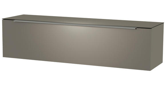 LOWBOARD Grau, Alufarben  - Alufarben/Grau, Design, Glas/Holzwerkstoff (160cm) - Moderano