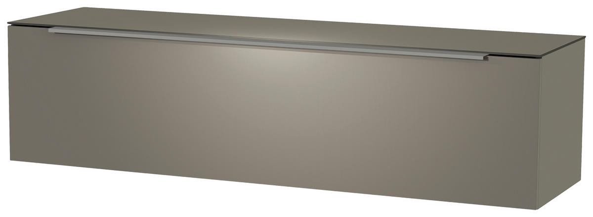 LOWBOARD  in 160/41/45 cm  - Alufarben/Grau, Design, Glas/Holzwerkstoff (160/41/45cm) - Moderano