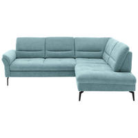 ECKSOFA in Webstoff Türkis  256/206 cm  - Türkis/Schwarz, Design, Textil/Metall (256/206cm) - Beldomo System