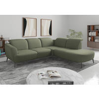 ECKSOFA in Flachgewebe Olivgrün  300/267 cm  - Schwarz/Olivgrün, KONVENTIONELL, Textil/Metall (300/267cm) - Sit & More