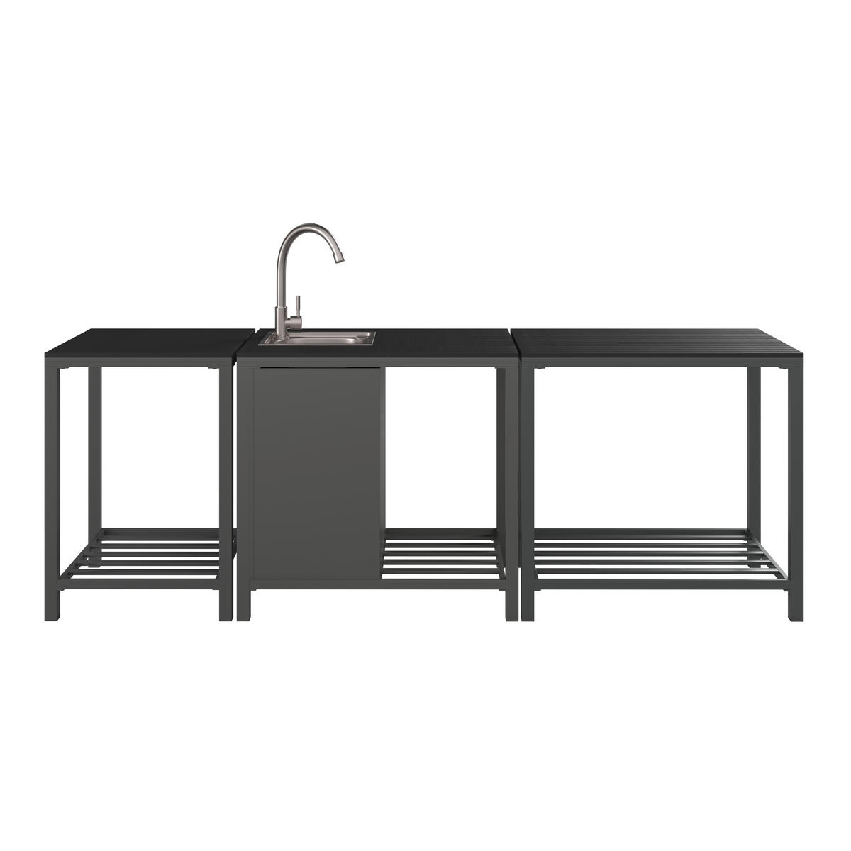 OUTDOORKÜCHE - Anthrazit, Modern, Kunststoff/Metall (90/84/61,5cm) - Ambia Garden