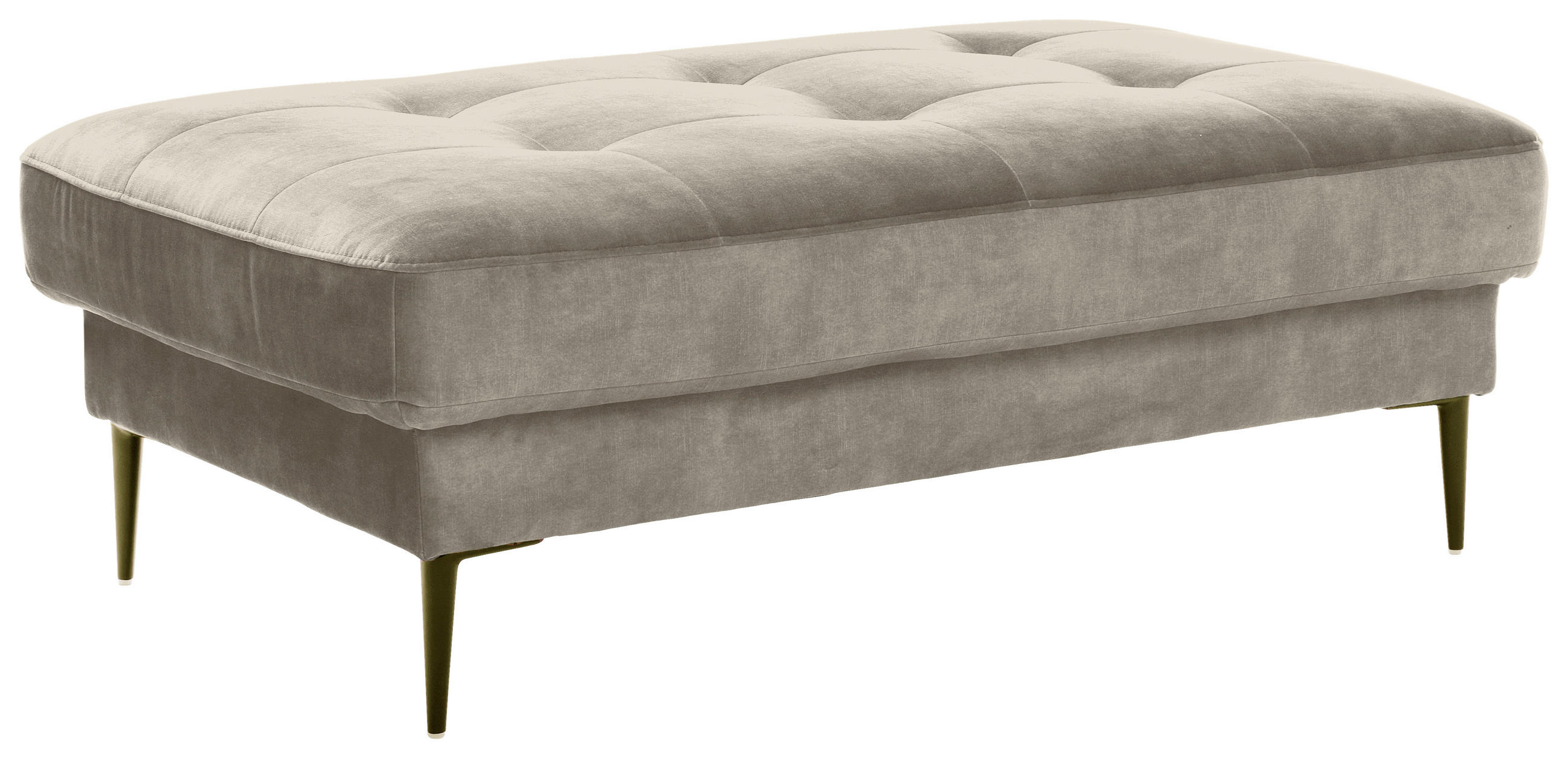 HOCKER in Textil Hellgrau  - Hellgrau/Schwarz, Modern, Textil (125/42/72cm) - Trendmanufaktur