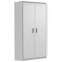 HÖRNGARDEROB 95/199/95 cm  - vit/aluminiumfärg, Klassisk, trämaterial/plast (95/199/95cm) - Carryhome