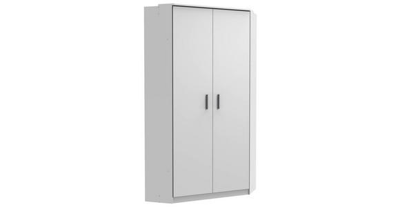 ECKKLEIDERSCHRANK 2-türig Weiß - Alufarben/Weiß, KONVENTIONELL, Holzwerkstoff/Kunststoff (95/199/95cm) - Carryhome