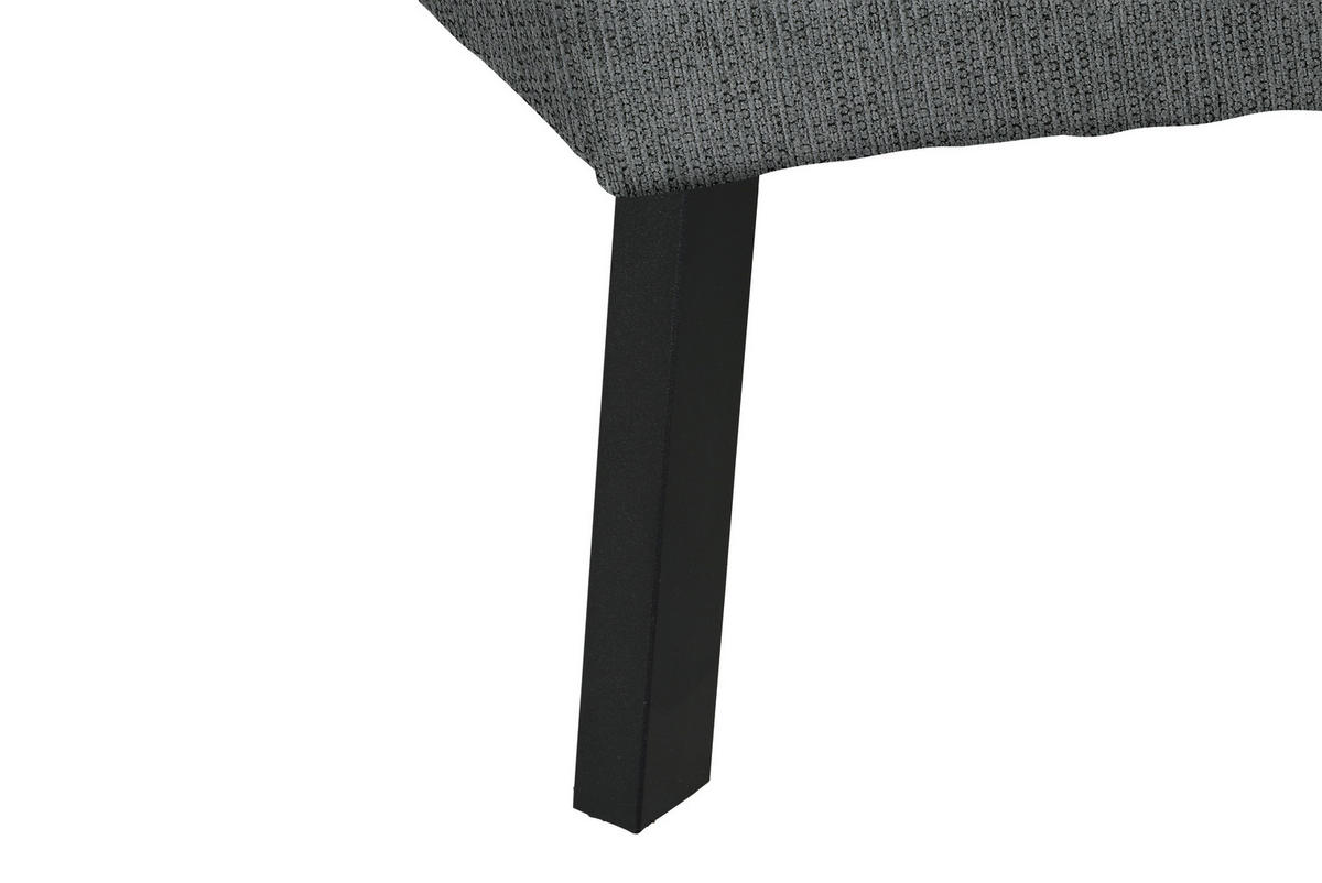 ECKSOFA in Webstoff Dunkelgrau  - Dunkelgrau/Schwarz, Design, Textil/Metall (280/205cm) - MID.YOU