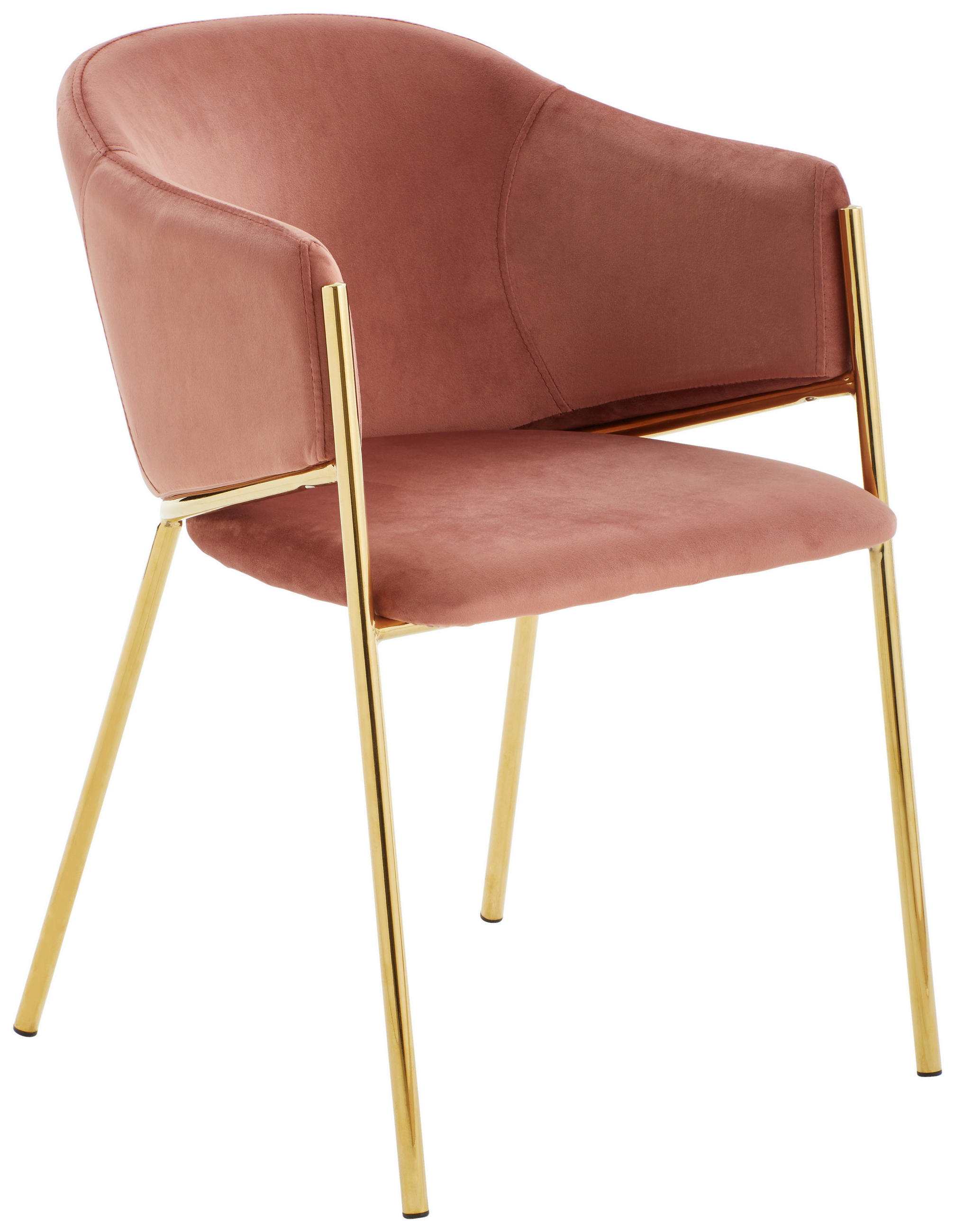 STOLICA SA RUKONASLONOM - ružičasta/zlatna, Trendi, metal/tekstil (53/77/60cm) - Livetastic