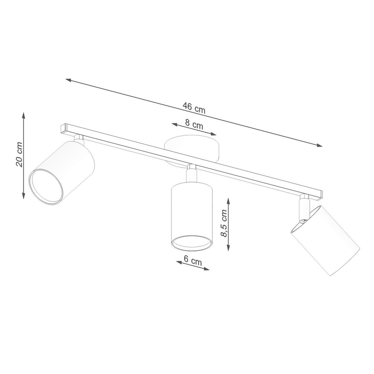 DECKENSTRAHLER LEMMI 46/8/20 cm  - Weiß, Design, Metall (46/8/20cm)