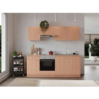 KÜCHENBLOCK 210 cm   in Buchefarben  - Buchefarben/Alufarben, Basics, Holzwerkstoff/Kunststoff (210cm) - Respekta