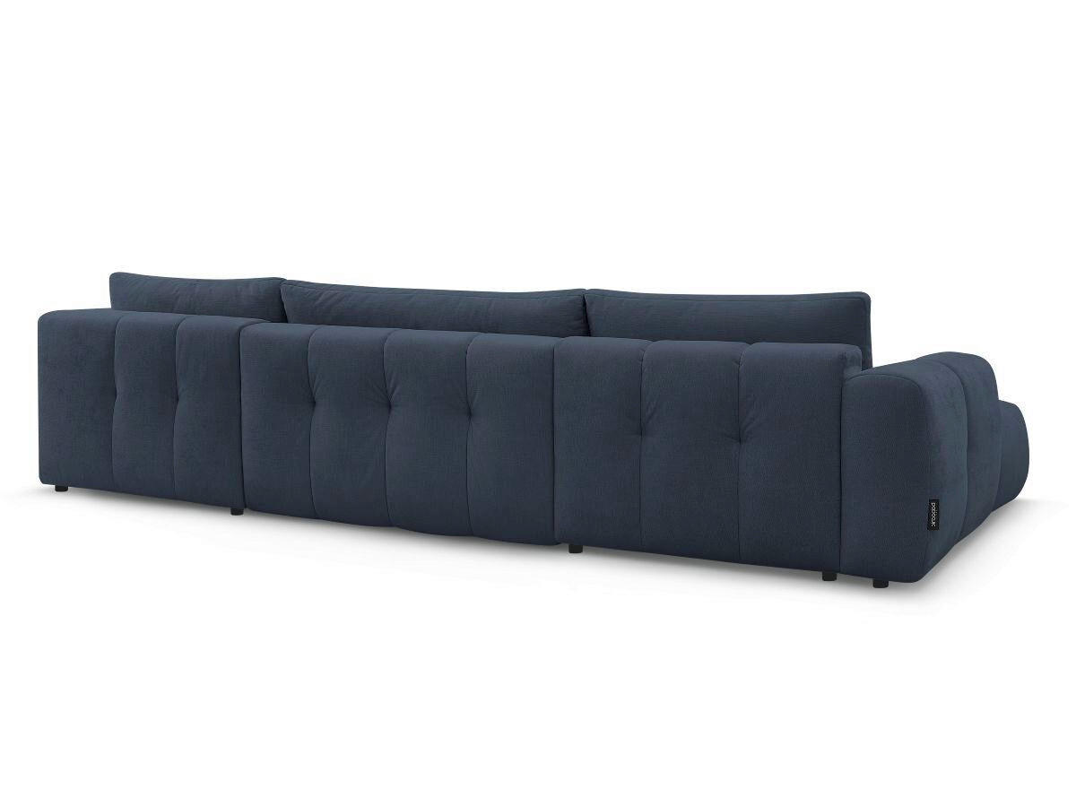 WOHNLANDSCHAFT  FUJI  Dunkelblau Leinenoptik  - Schwarz/Dunkelblau, MODERN, Kunststoff/Textil (160/377/204cm)