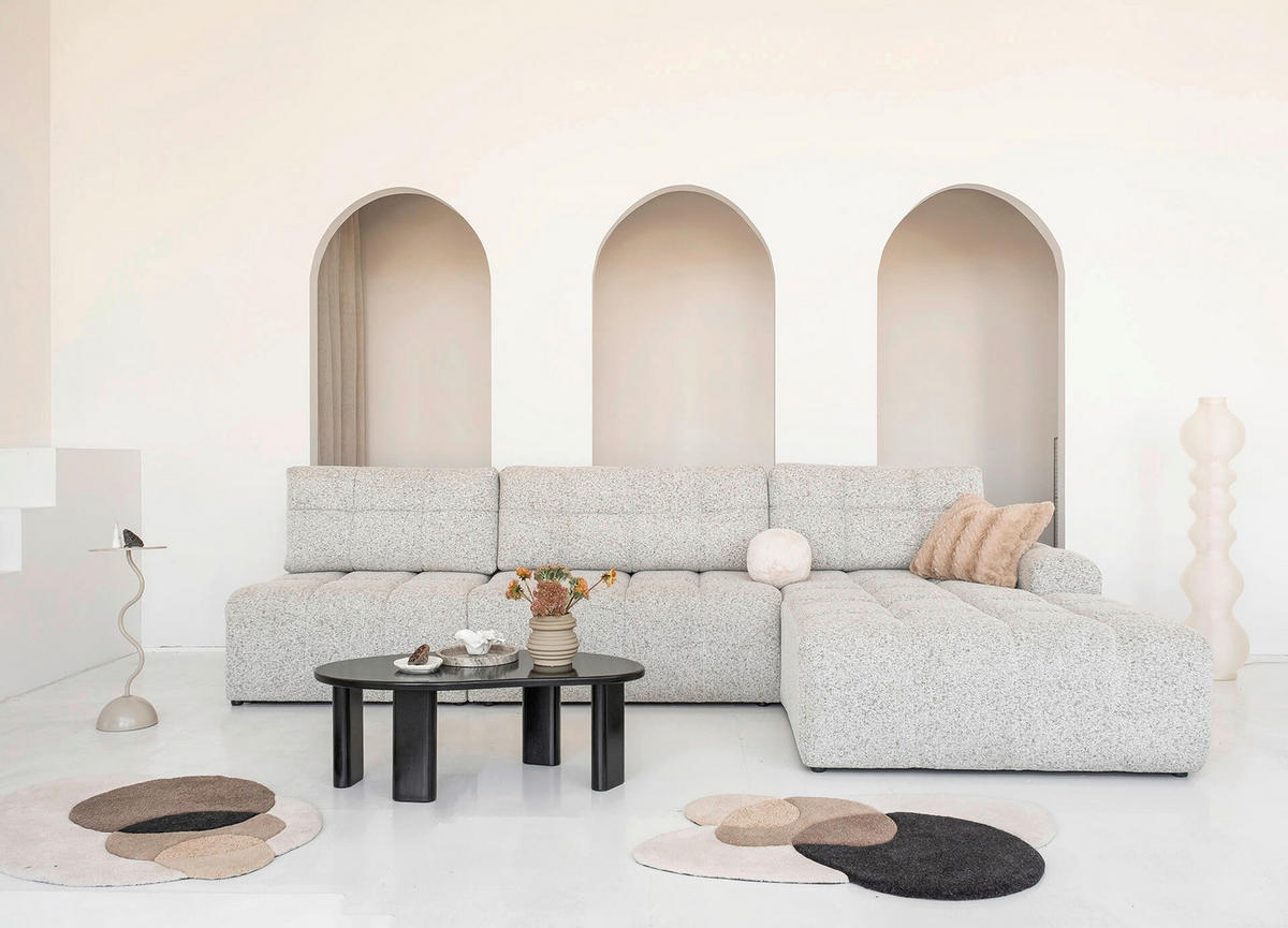 ECKSOFA  in Taupe  338/184 cm  - Taupe/Schwarz, Design, Textil (338/184cm) - MID.YOU