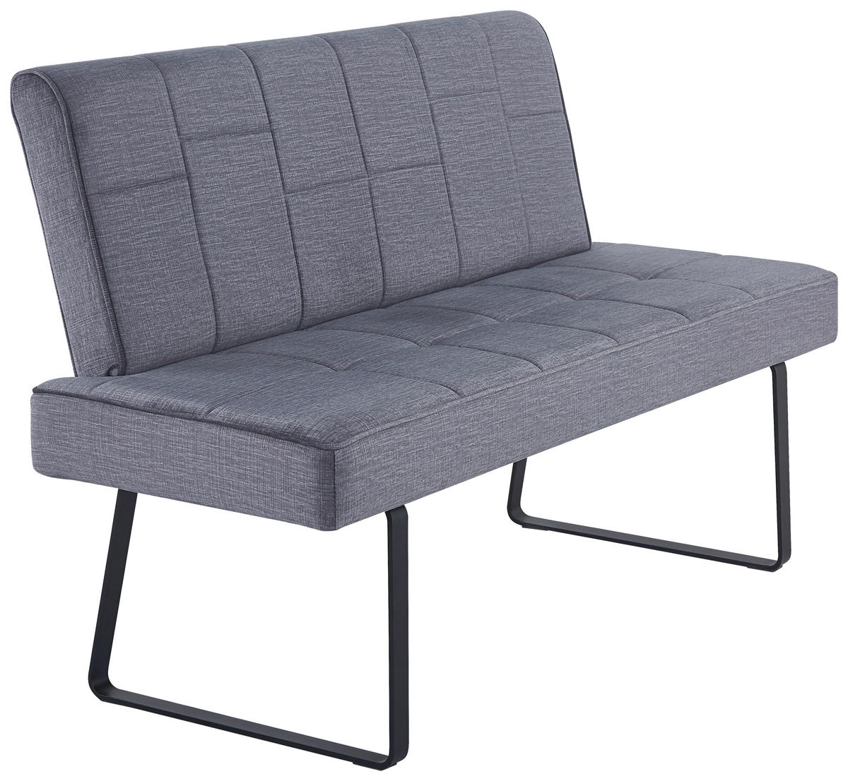 SITZBANK in Metall, Textil Dunkelgrau  - Dunkelgrau/Schwarz, KONVENTIONELL, Textil/Metall (140/88/62cm) - MID.YOU
