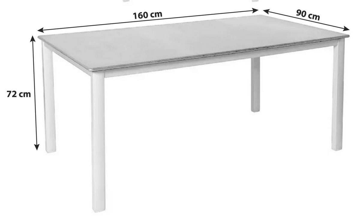GARTENSET beschichtet Aluminium  - Platinfarben/Schieferfarben, Basics, Textil/Metall (160/90/72cm) - Acamp
