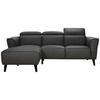 ECKSOFA Grau Echtleder  - Grau, KONVENTIONELL, Leder (223/92,5/173cm) - MID.YOU