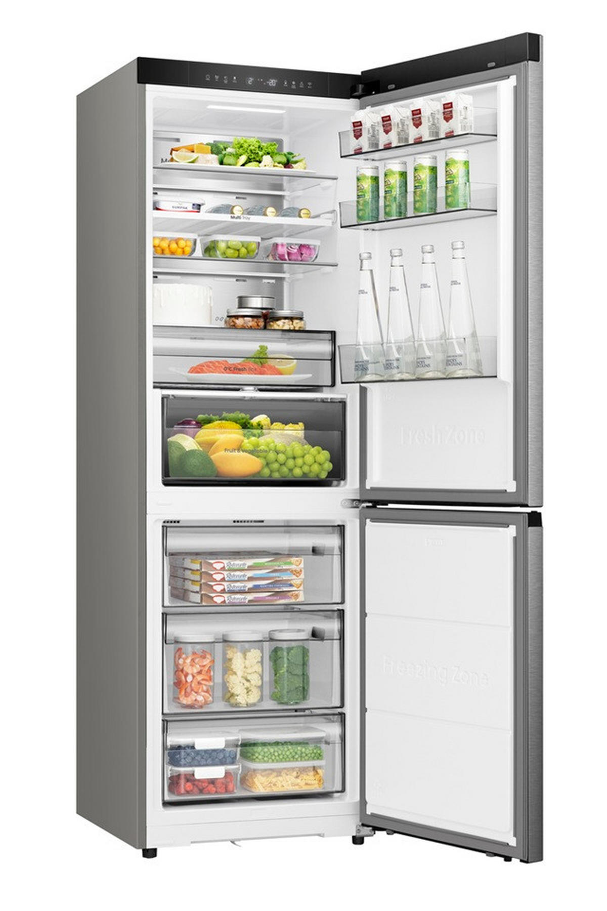 KÜHL-GEFRIER-KOMBINATION 59,5/185,6/60 cm RB3K330SAIC  - Grau, Basics (59,5/185,6/60cm) - Hisense