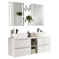 BADEZIMMER  in 155 cm  - Hellgrau/Weiß, MODERN, Holzwerkstoff/Stein (155cm) - Celina Home