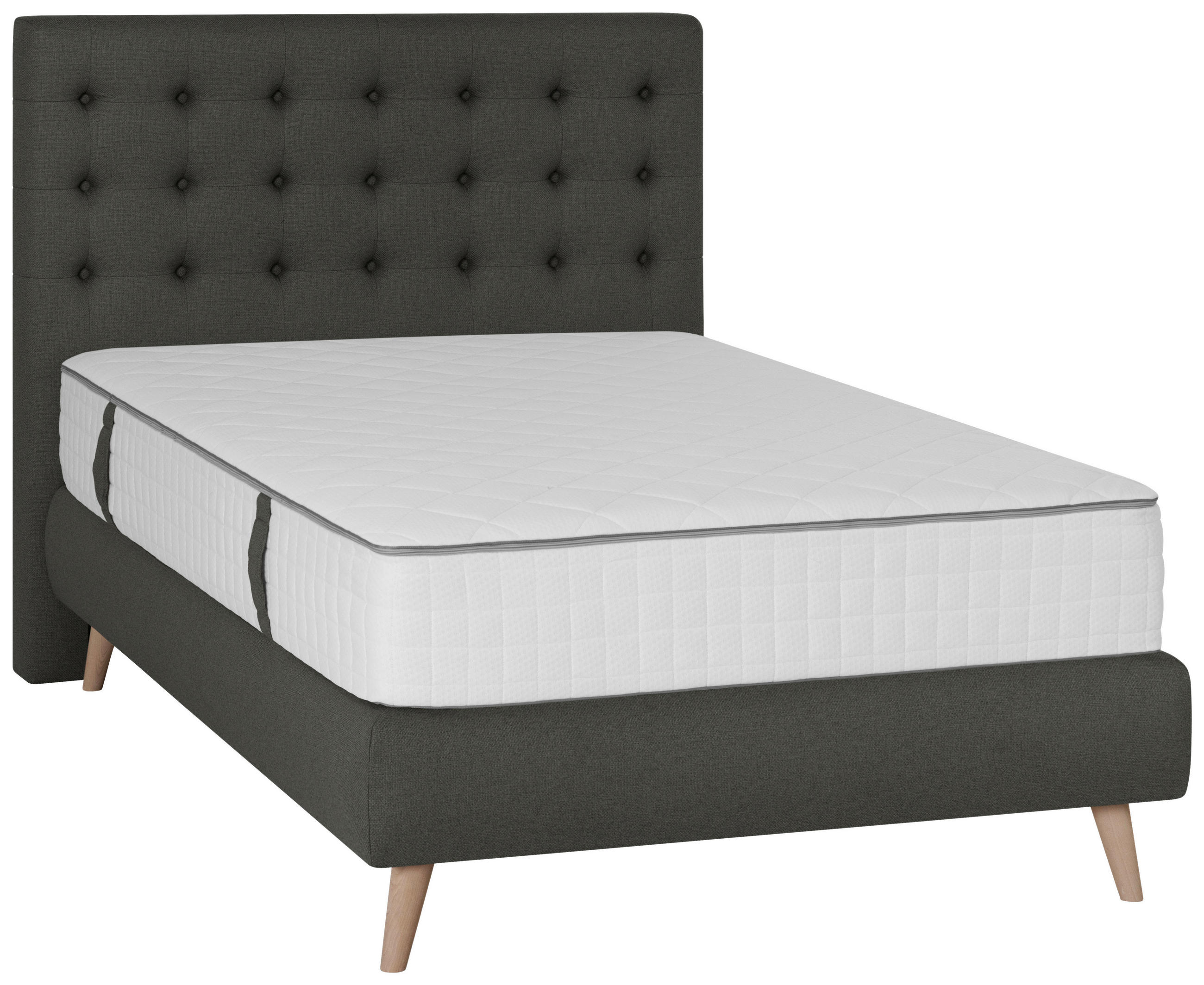 BOXSPRINGBETT 120/200 cm  in Anthrazit  - Anthrazit, Design, Holz/Textil (120/200cm) - Carryhome