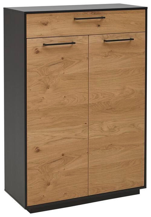 SCHUHSCHRANK Balkeneiche furniert Anthrazit, Eichefarben - Eichefarben/Anthrazit, Design, Holz/Holzwerkstoff (86/124/37cm) - Dieter Knoll