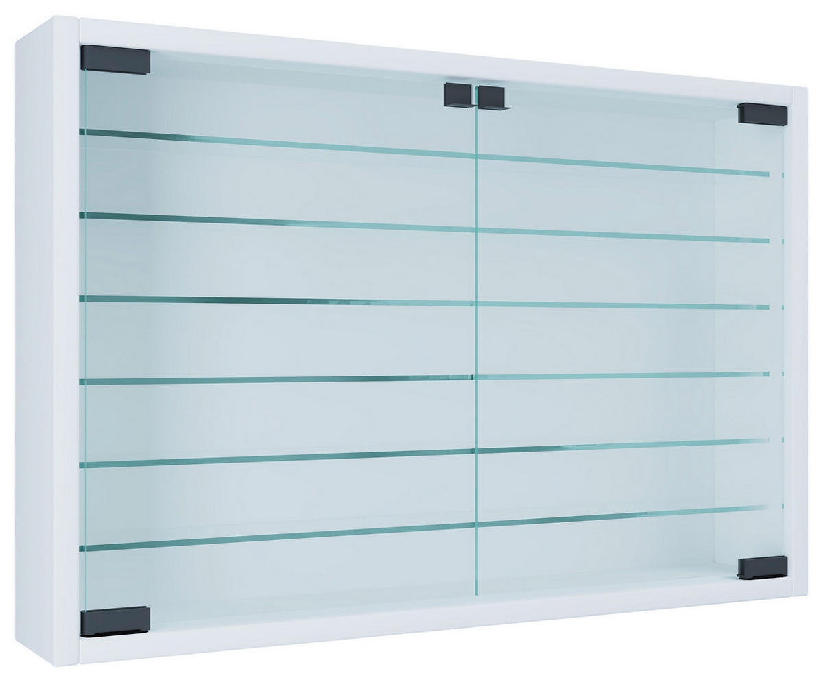 VÄGGHÄNGT VITRINSKÅP i vit   - vit, Modern, trämaterial/glas (60/40/10cm) - MID.YOU