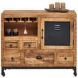 SERVIERWAGEN Naturfarben, Schwarz  100/85/40 cm  - Schwarz/Naturfarben, LIFESTYLE, Holz/Metall (100/85/40cm) - Landscape