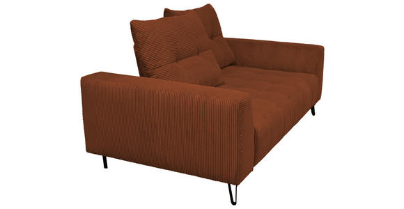 BIGSOFA  in Cord Kupferfarben  - Schwarz/Kupferfarben, KONVENTIONELL, Textil/Metall (246/100/116cm) - Carryhome