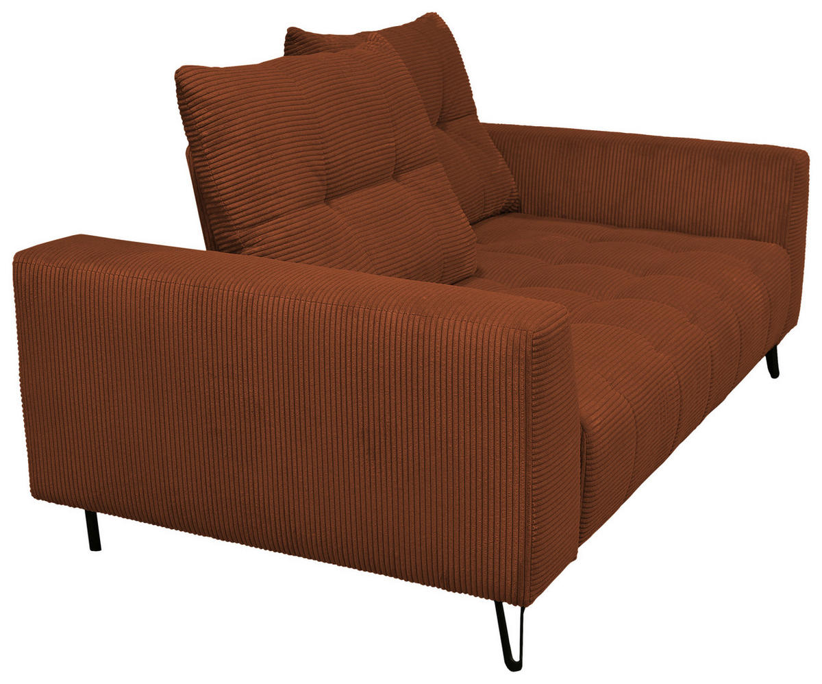 BIGSOFA Cord Kupferfarben  - Schwarz/Kupferfarben, KONVENTIONELL, Textil/Metall (246/100/116cm) - Carryhome