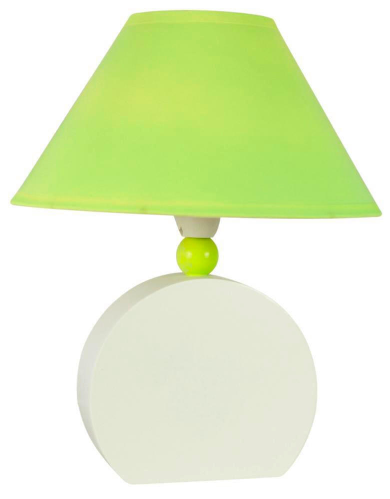 BORDSLAMPA FÖR BARN - grön, Basics, trämaterial/textil (18/18/26cm)