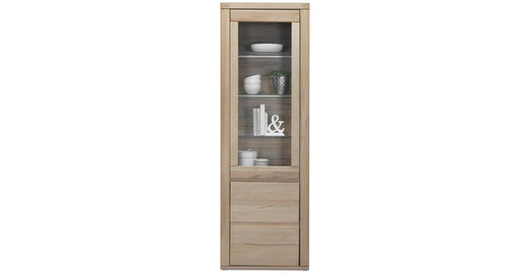 VITRINE Alteiche 66,4/203,6/37,7 cm - Alteiche/Grau, KONVENTIONELL, Glas/Holz (66,4/203,6/37,7cm) - Voleo